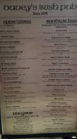 Davey's Irish Pub menu