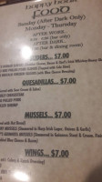 Davey's Irish Pub menu