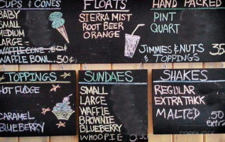 Maine Coast Cafe Ice Cream menu