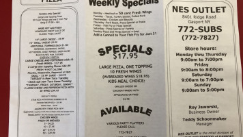 New England Seafood menu