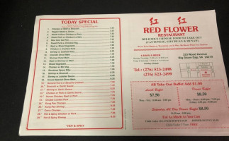 Red Flower menu