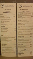 Zencha Cafe Tea menu