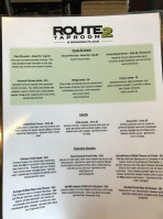 Route 2 Taproom menu