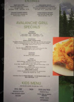 Alpine Lanes And Avalanche Grill menu
