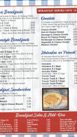 Shonet's Country Café menu