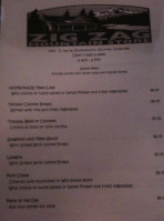 Zigzag Mountain Cafe menu