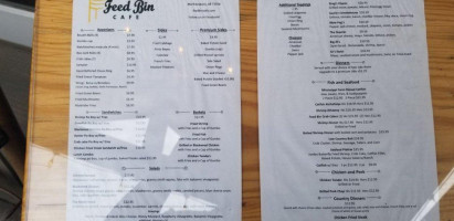 Feed Bin Cafe' menu