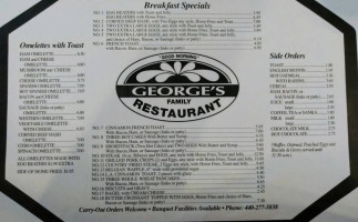 George's Family menu