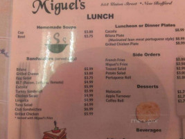 Miguel's menu