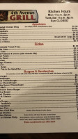 4th Avenue Grill menu