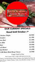 South Alabama Custom Meats menu