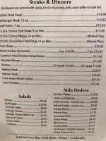 Coachlight Cafe menu