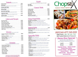 Chopstix Sushi menu