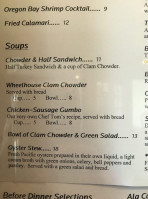 The Wheelhouse Crowsnest menu