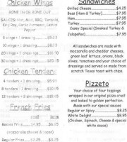 Bosses Pizza, Wings Burgers Western Center menu