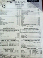 Dillon's menu