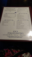 Joe's Italian Bistro menu
