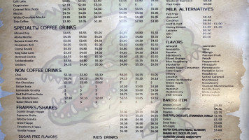 The Cajun Coffee Shack menu