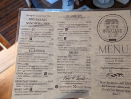 Mcfarland House Cafe menu