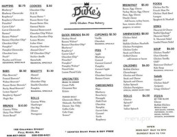Duke's Bakery And Variety menu