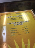 Passion's Steak Tacos menu