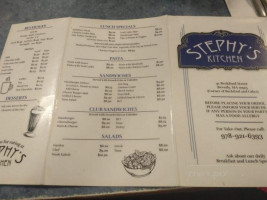 Stephys Kitchen menu