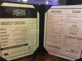 Jacob's Corner Pub menu