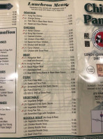 China Panda menu