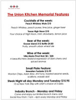 The Union Kitchen menu