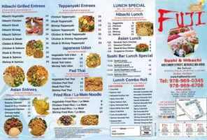 Fuji Express menu