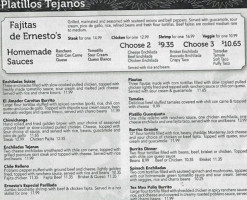 Ernesto's menu
