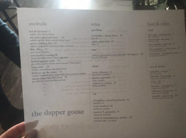 The Dapper Goose menu