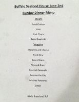 Buffalo Seafood House menu