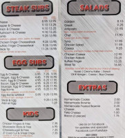 Tasty Subs menu