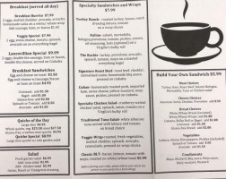 The Cove Cafe menu