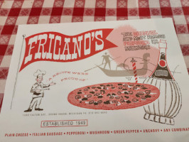 Fricano's Pizza Tavern menu