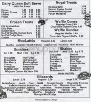 Dairy Queen (treat) menu