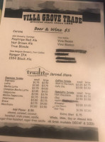 Villa Grove Trade menu