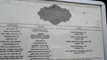 Verona Angilo's Pizza menu