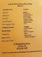 Vernon Pizza Shop menu