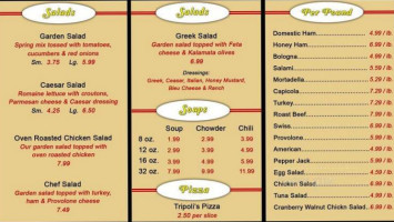 One Stop Market menu