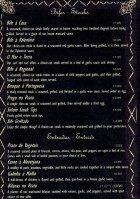 Holy Ghost Society menu