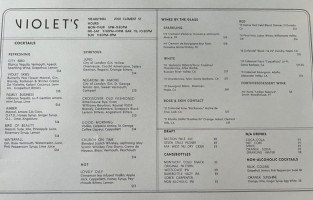 Violet's menu