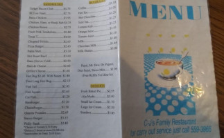 C J's Family menu
