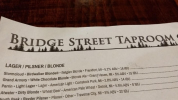 Bridge Street Tap Room menu