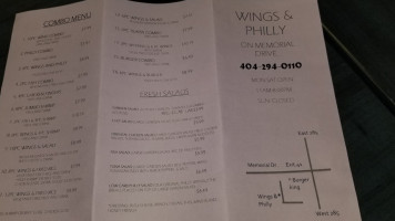 Wings Philly menu