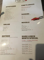 Haru Sushi menu