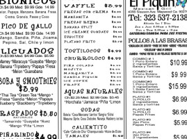 El Piquin Mexican Grill menu