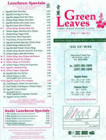 Green Leaves Chinese Lounge menu
