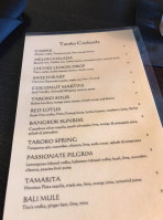 Taroko Asian Tapas menu